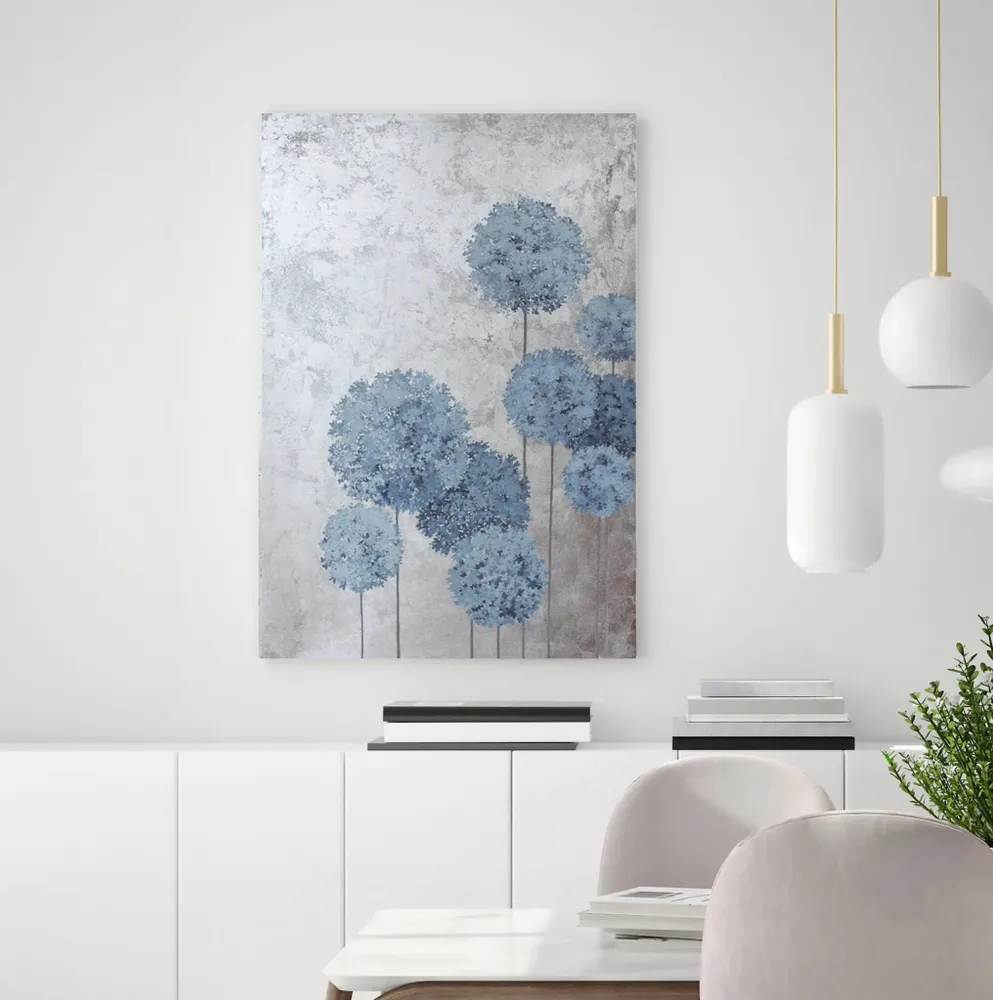 Office design and planning - « Flower Balls» Series of handmade textured abstract paintings - MATISS ART STUDIO