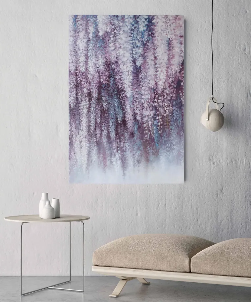 Office design and planning - « Wisteria » Series of handmade textured abstract paintings - MATISS ART STUDIO
