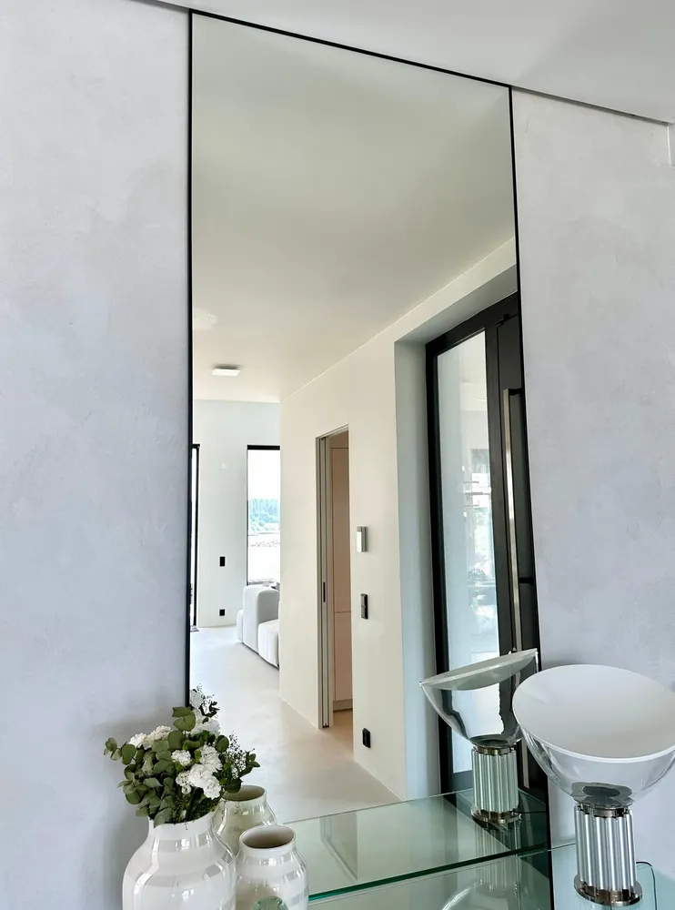 Miroirs - Miroir pleine longueur avec cadre noir (50x200cm) - SCANDINAVIAN GLASSFACTORY