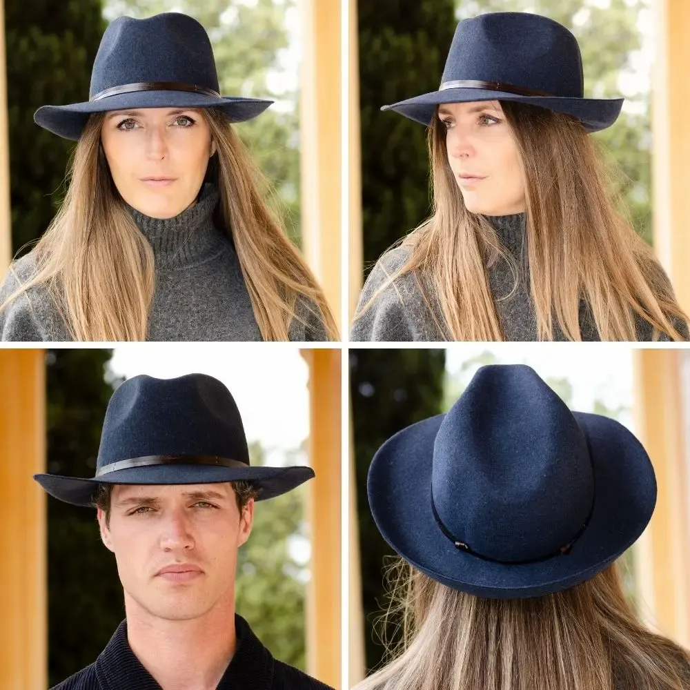 Hats - FELT FEDOR HAT leather stop - TRAVAUX EN COURS...