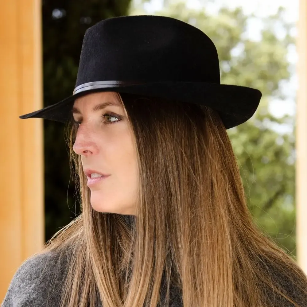 Hats - FELT FEDOR HAT leather stop - TRAVAUX EN COURS...