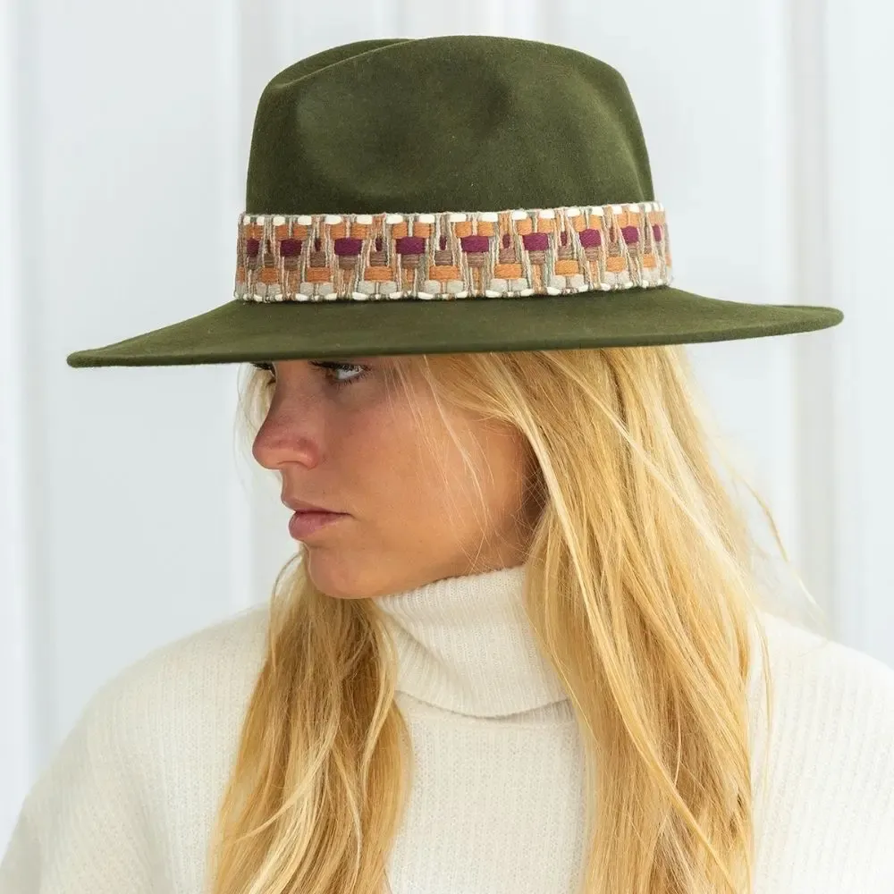 Hats - Chapeau feutre bord large GALON ETHNIC - TRAVAUX EN COURS...