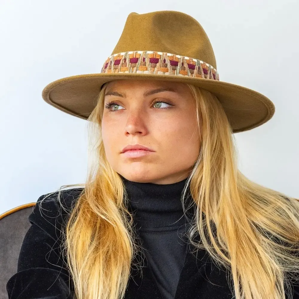 Hats - Chapeau feutre bord large GALON ETHNIC - TRAVAUX EN COURS...