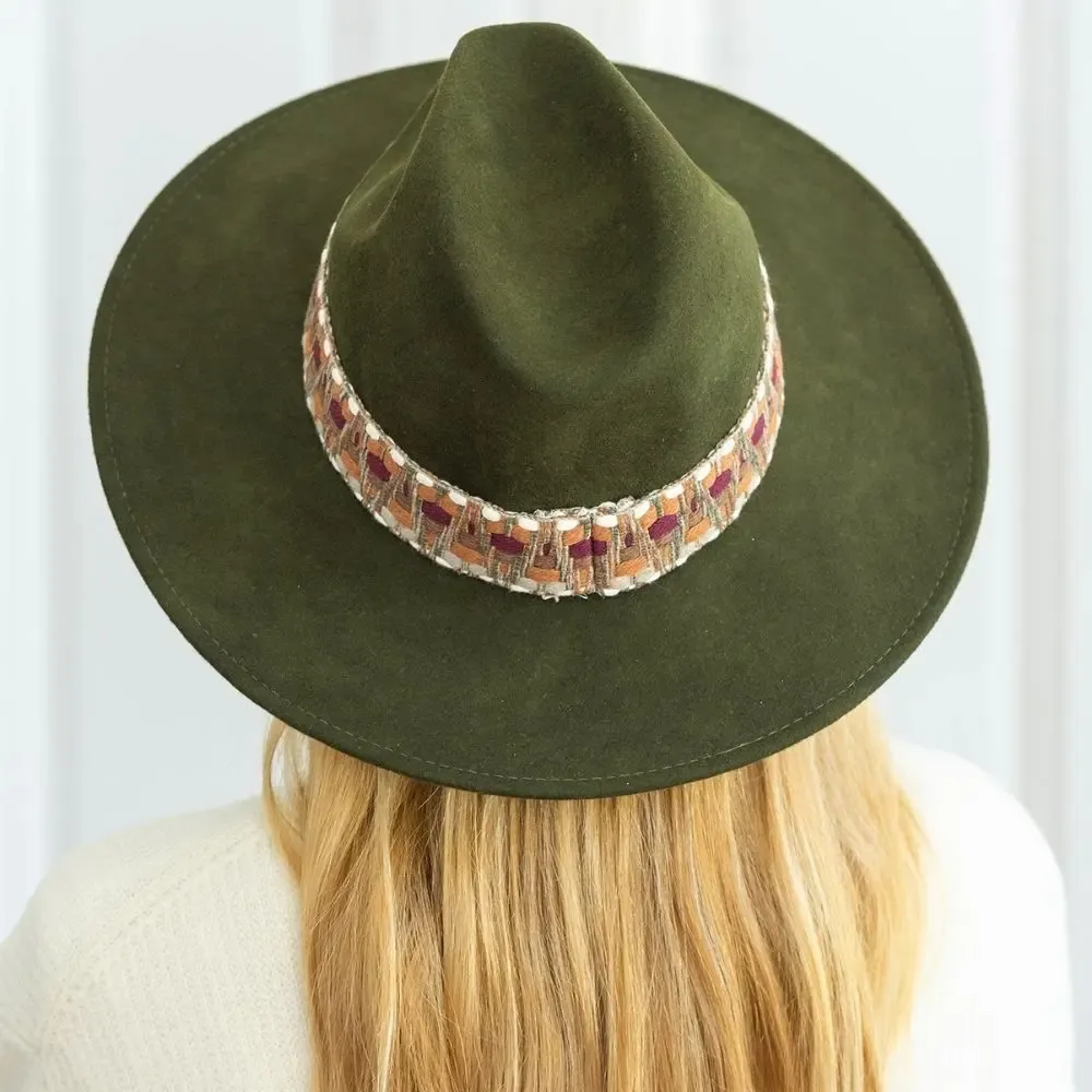 Hats - Chapeau feutre bord large GALON ETHNIC - TRAVAUX EN COURS...