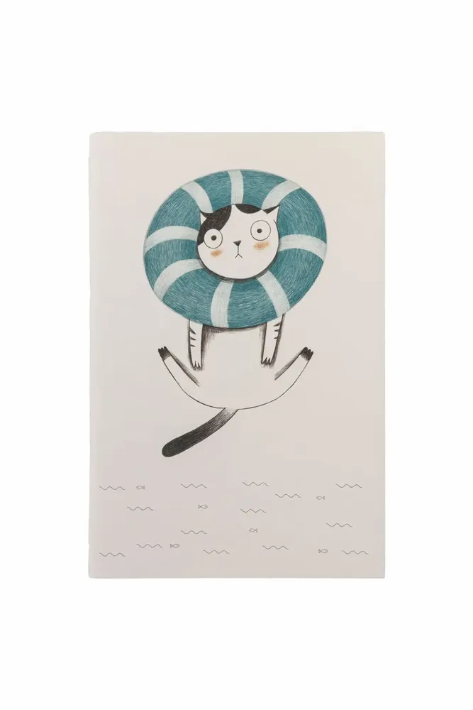 Office sets - Notebook BLUE SPLASHY CAT - TRANQUILLO