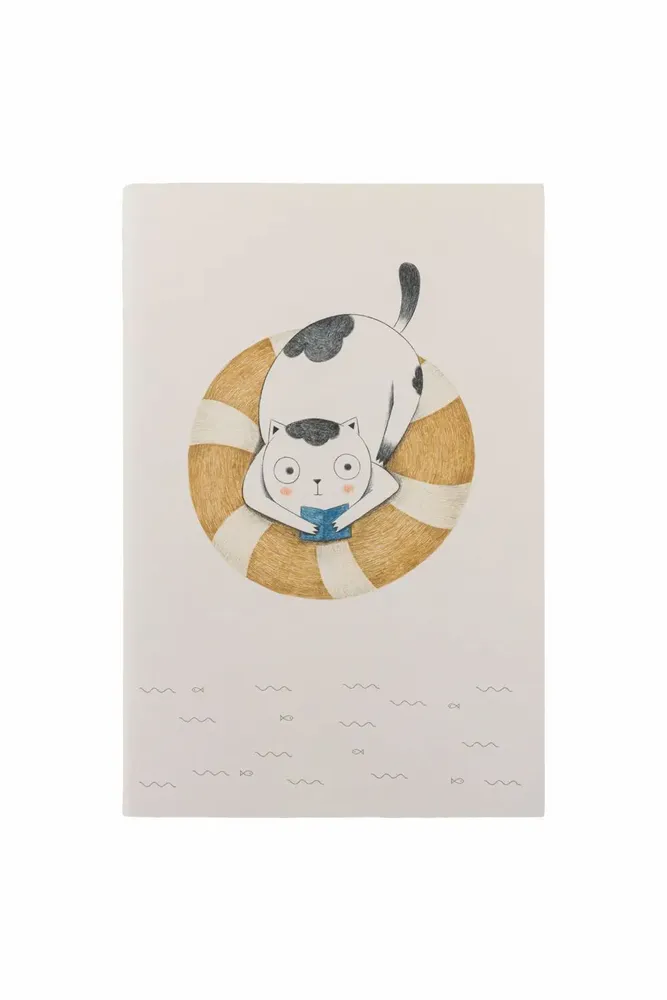 Office sets - Notebook BLUE SPLASHY CAT - TRANQUILLO