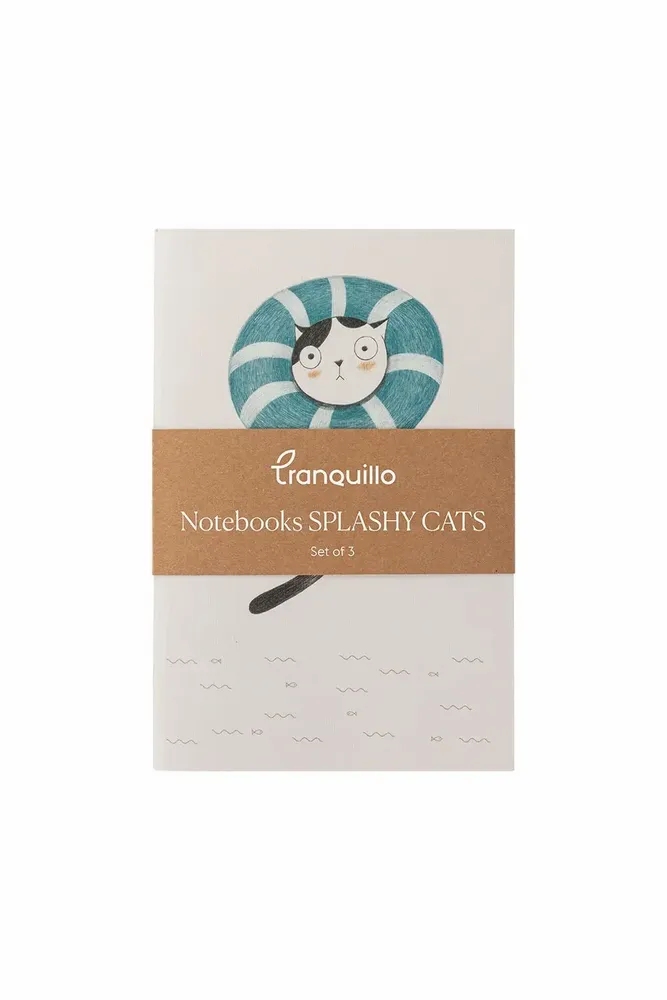 Office sets - Notebook BLUE SPLASHY CAT - TRANQUILLO