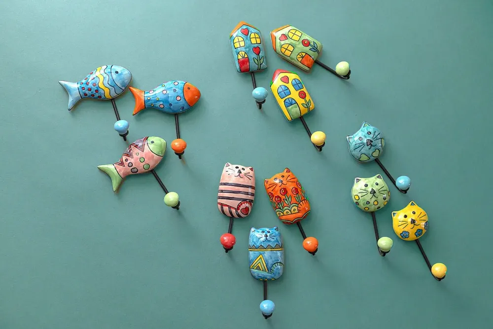 Objets déco enfant - Crochet mural CAT, MEOW, FIN FRIENDS & CUTE HOUSES - TRANQUILLO