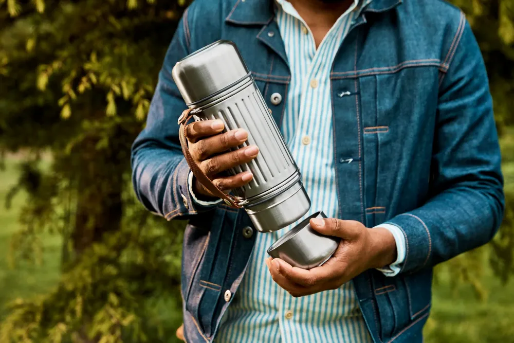 Fountains - Explorer Flask Duo 1L - 2x cups - Stainless steel - BLACK+BLUM EUROPE