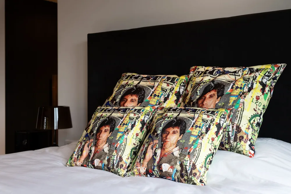 Fabric cushions - Scarface Decorative Pillow 45 x 45 - Design by Anne Mondy - ARTDECORIS