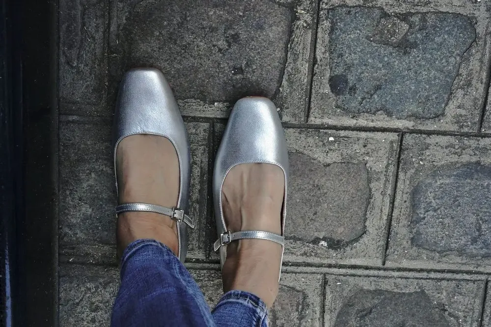 Shoes - Metallic silver leather Mary Janes – handcrafted in Spain - ATELIER COSTÀ
