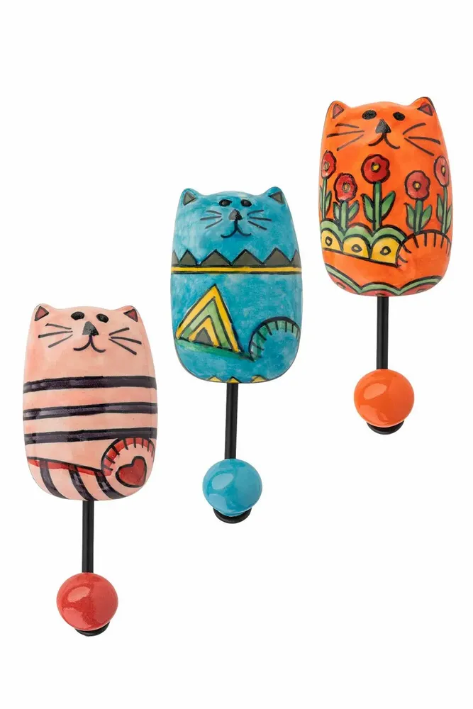 Objets déco enfant - Crochet mural CAT, MEOW, FIN FRIENDS & CUTE HOUSES - TRANQUILLO