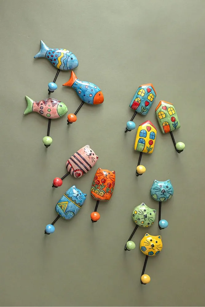 Objets déco enfant - Crochet mural CAT, MEOW, FIN FRIENDS & CUTE HOUSES - TRANQUILLO