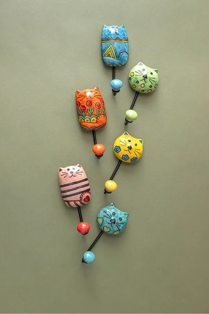 Objets déco enfant - Crochet mural CAT, MEOW, FIN FRIENDS & CUTE HOUSES - TRANQUILLO
