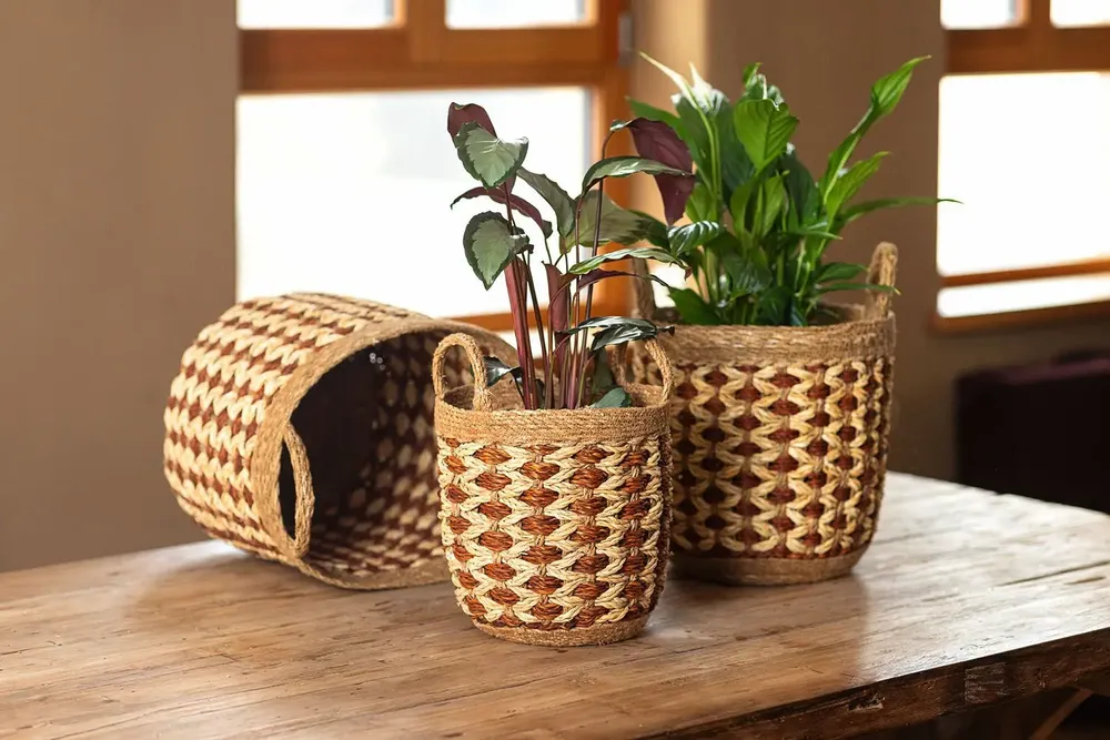 Storage boxes - Storage Baskets SEAWEED Set of 3 - TRANQUILLO