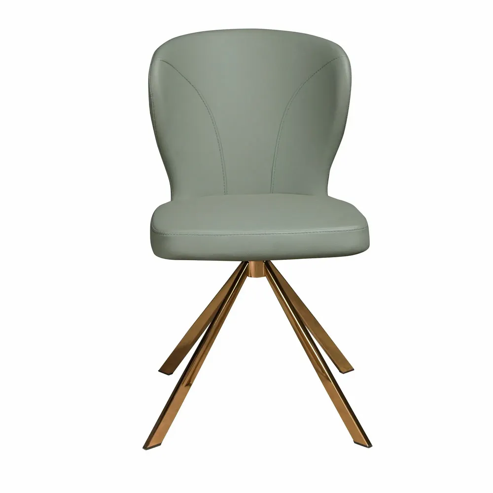 Chaises - Chaise pivotante en simili-cuir vert clair - ANGEL CERDÁ
