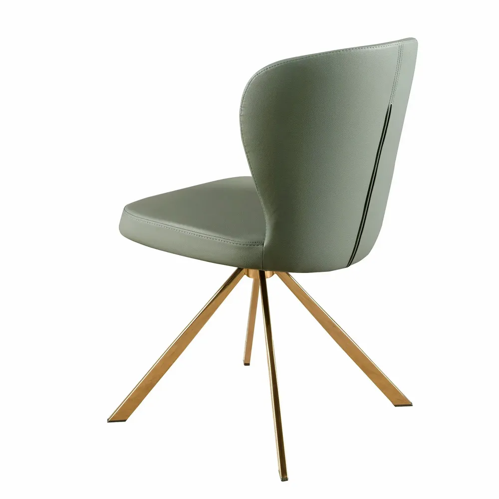 Chaises - Chaise pivotante en simili-cuir vert clair - ANGEL CERDÁ