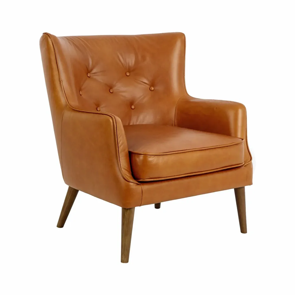 Armchairs - Chester armchair in brown leather - ANGEL CERDÁ