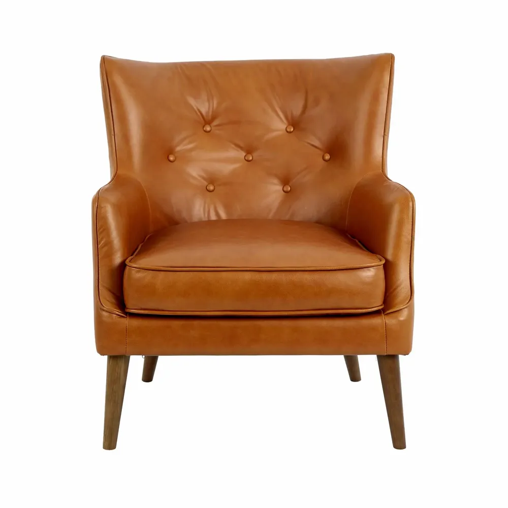 Armchairs - Chester armchair in brown leather - ANGEL CERDÁ
