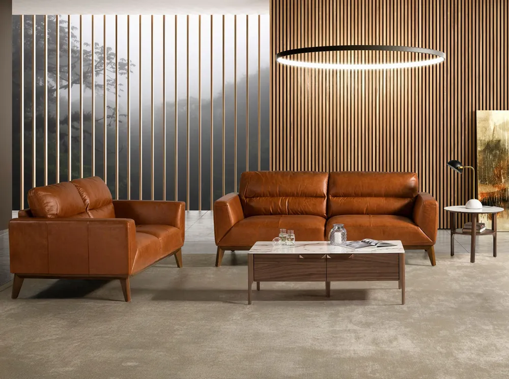 Sofas - 3 seater buffalo cow leather sofa - ANGEL CERDÁ