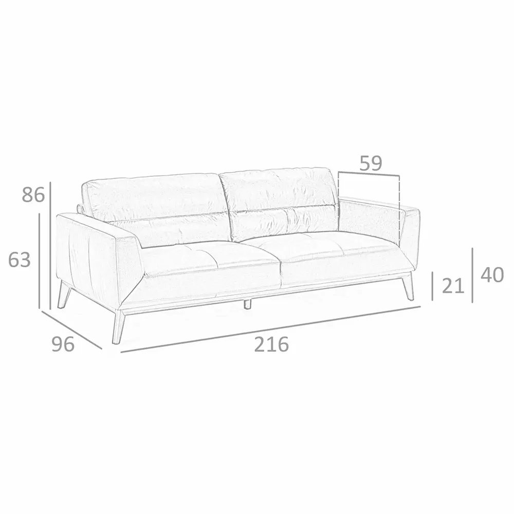 Sofas - 3 seater buffalo cow leather sofa - ANGEL CERDÁ