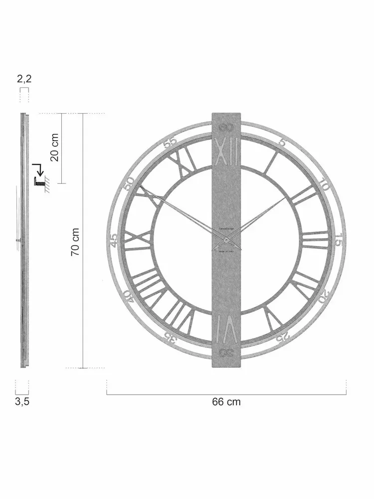 Horloges - Franz – Horloge murale design minimaliste, Made in Italy - CALLEADESIGN