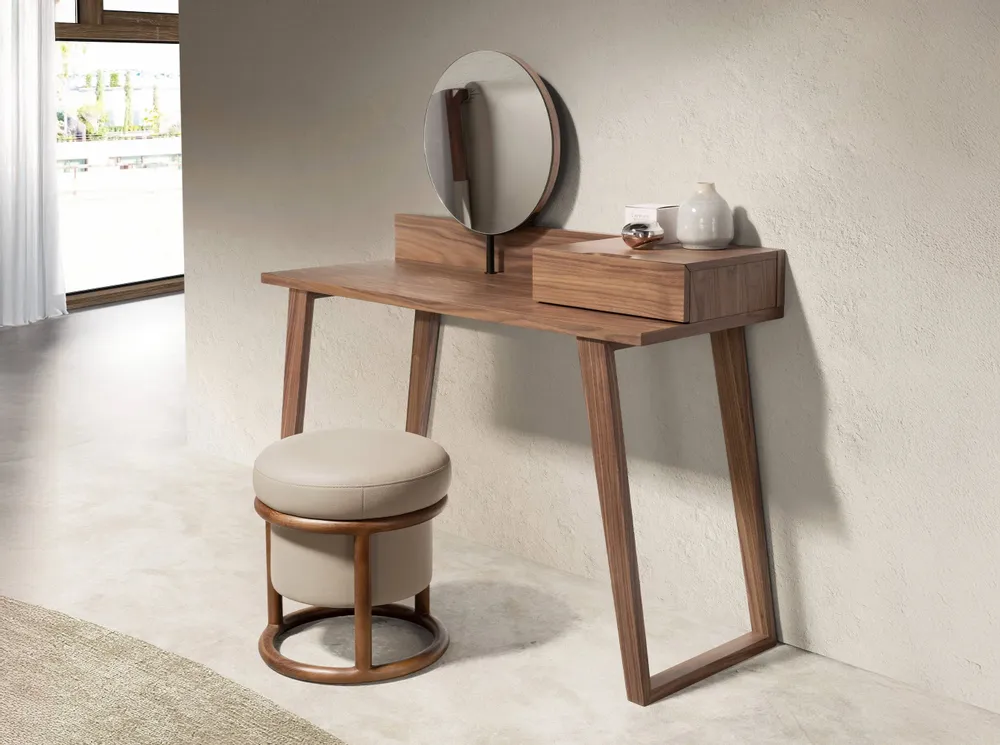 Autres tables  - Coiffeuse en bois de noyer avec miroir - ANGEL CERDÁ