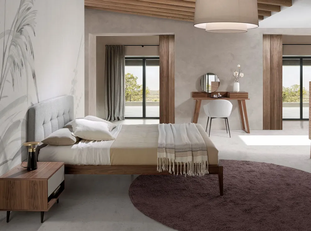 Autres tables  - Coiffeuse en bois de noyer avec miroir - ANGEL CERDÁ