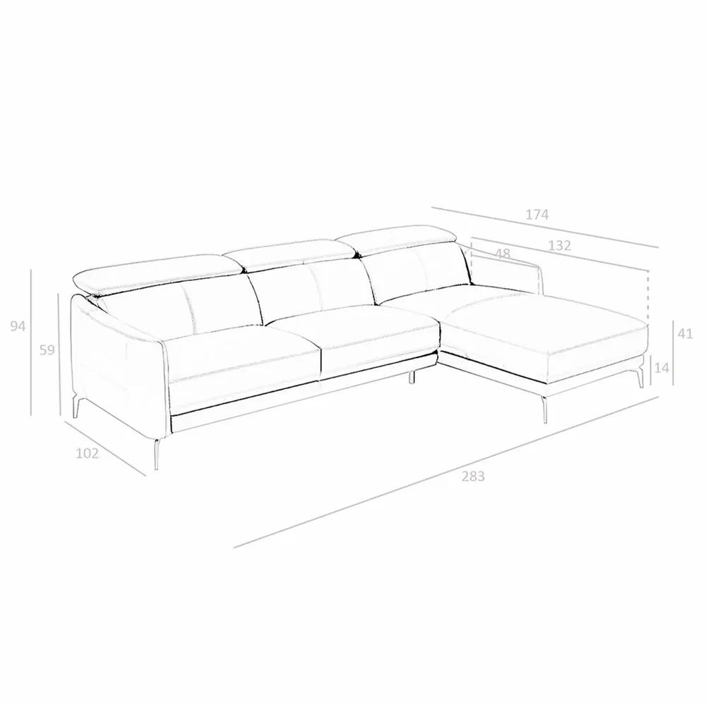 Sofas - Black cowhide chaise longue sofa - ANGEL CERDÁ