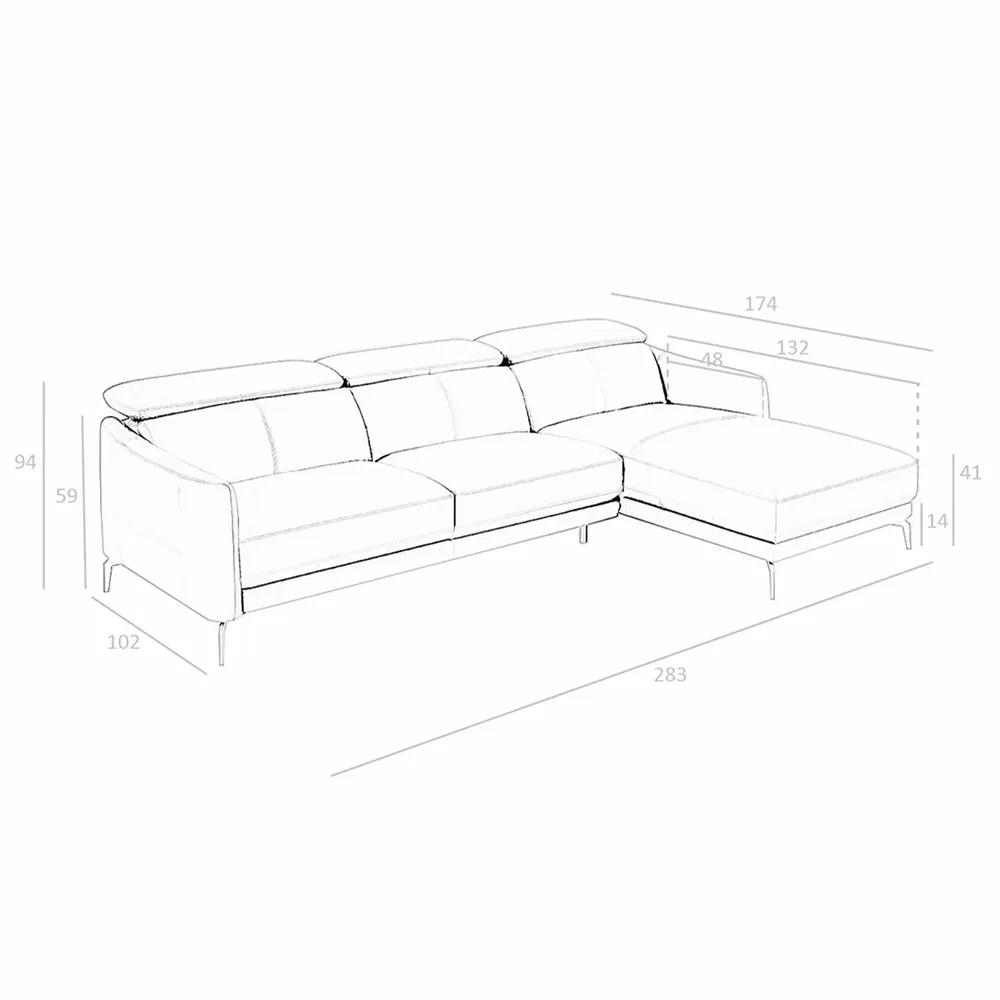 Sofas - Black cowhide chaise longue sofa - ANGEL CERDÁ