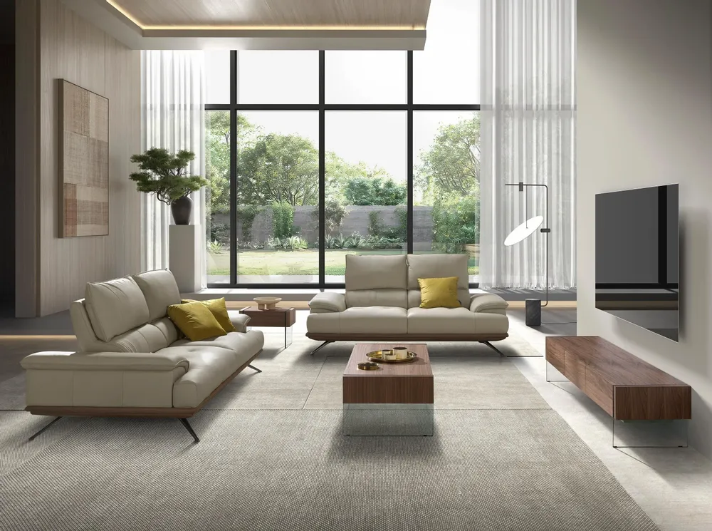 Sideboards - Walnut TV cabinet with glass sides - ANGEL CERDÁ