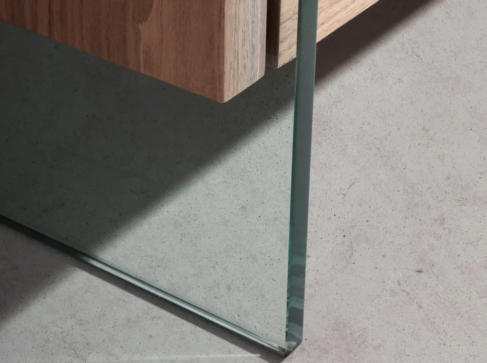 Sideboards - Walnut TV cabinet with glass sides - ANGEL CERDÁ