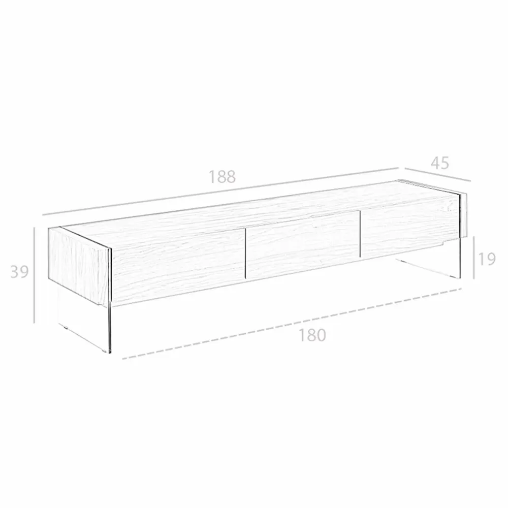 Sideboards - Walnut TV cabinet with glass sides - ANGEL CERDÁ