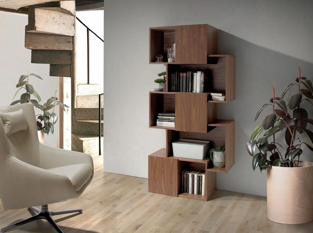 Mobilier et rangements pour bureau - Bibliothèque en bois de noyer avec portes - ANGEL CERDÁ