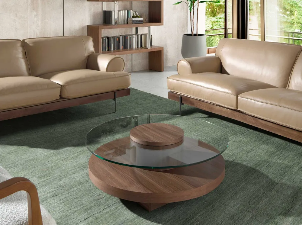 Coffee tables - Walnut round coffee table - ANGEL CERDÁ