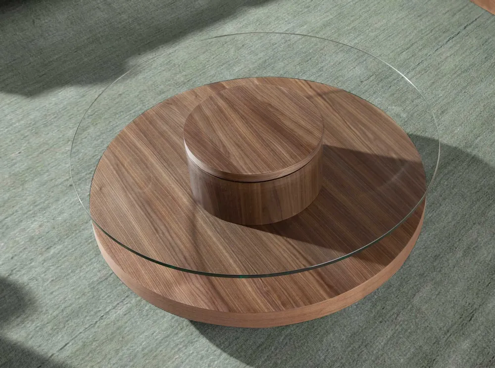 Coffee tables - Walnut round coffee table - ANGEL CERDÁ
