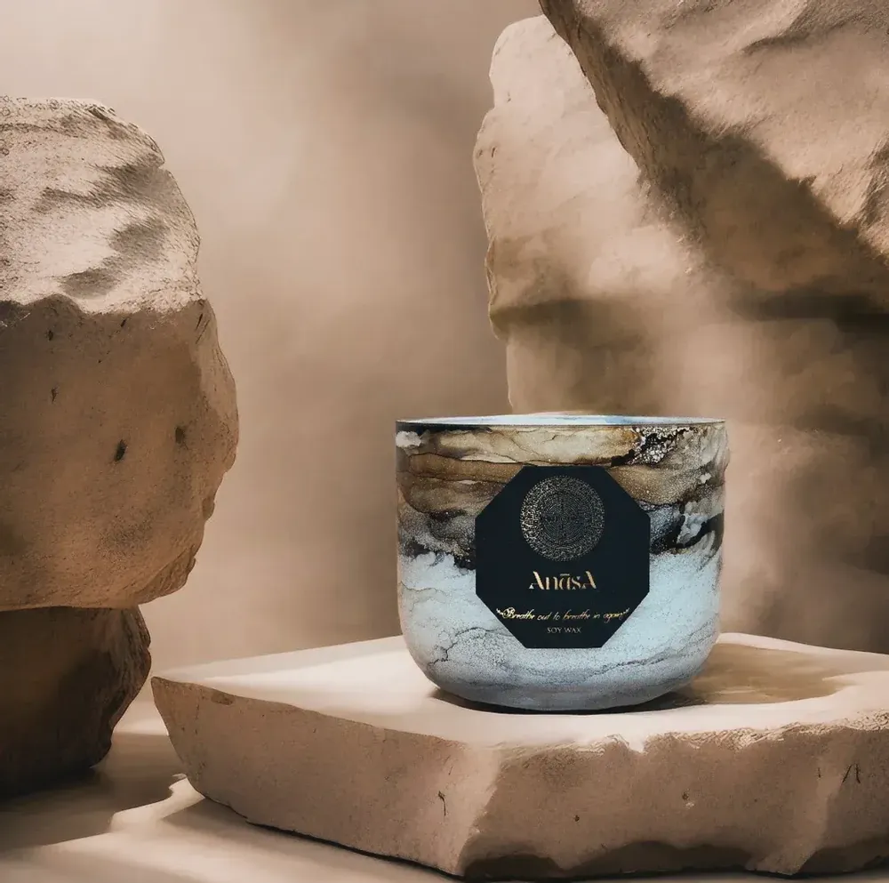Outdoor decorative accessories - Handcrafted Luxury Soy Wax Candle - Elysium Bliss - ANĀSA COLLECTION