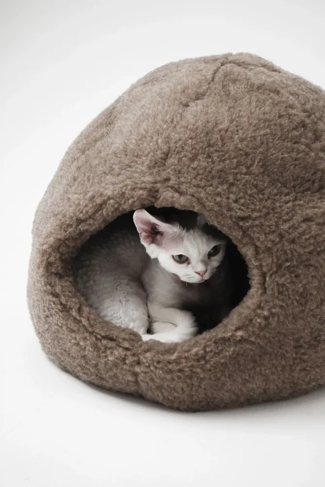Beds - Nest Natural Woolen Pet Bed - Beige - MELLOW CONCEPT STORE