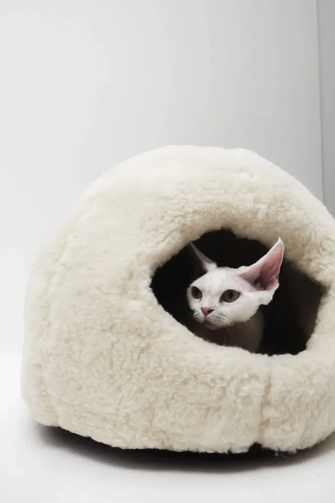 Beds - Nest Natural Woolen Pet Bed - White - MELLOW CONCEPT STORE