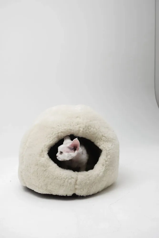Beds - Nest Natural Woolen Pet Bed - White - MELLOW CONCEPT STORE