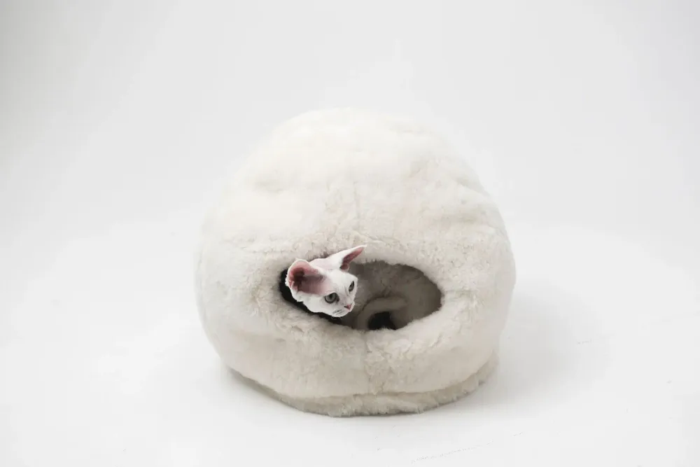 Beds - Nest Natural Woolen Pet Bed - White - MELLOW CONCEPT STORE