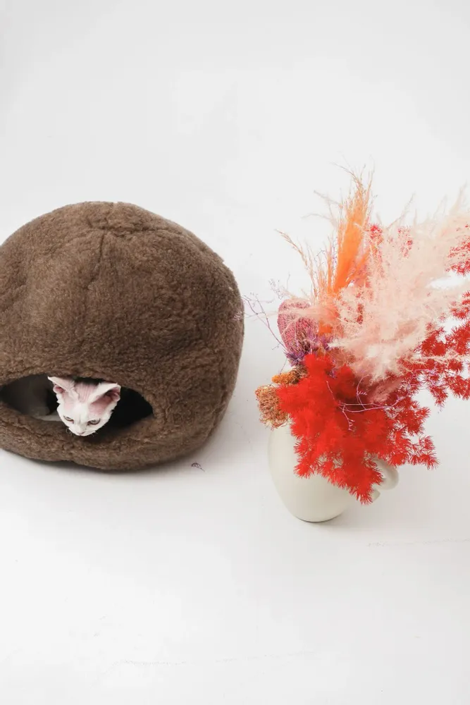 Lits - Grotte pour Animal en Peau de Mouton Naturelle – Beige - MELLOW CONCEPT STORE