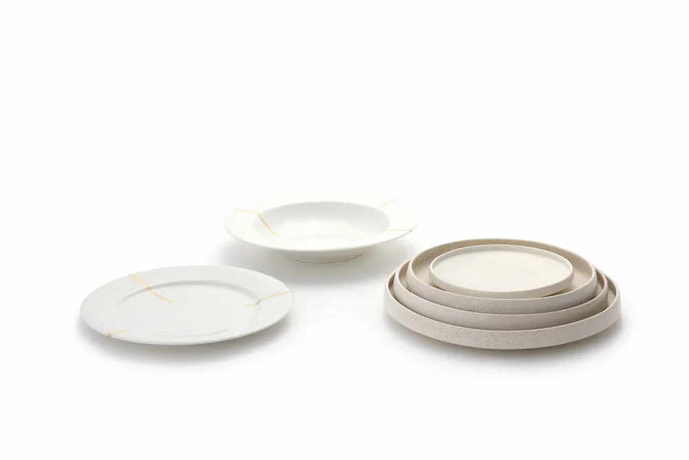Everyday plates - [HANWOOL DESIGN] Stone Ceramic Plate, Gold Time Plate - K-CERAMIC