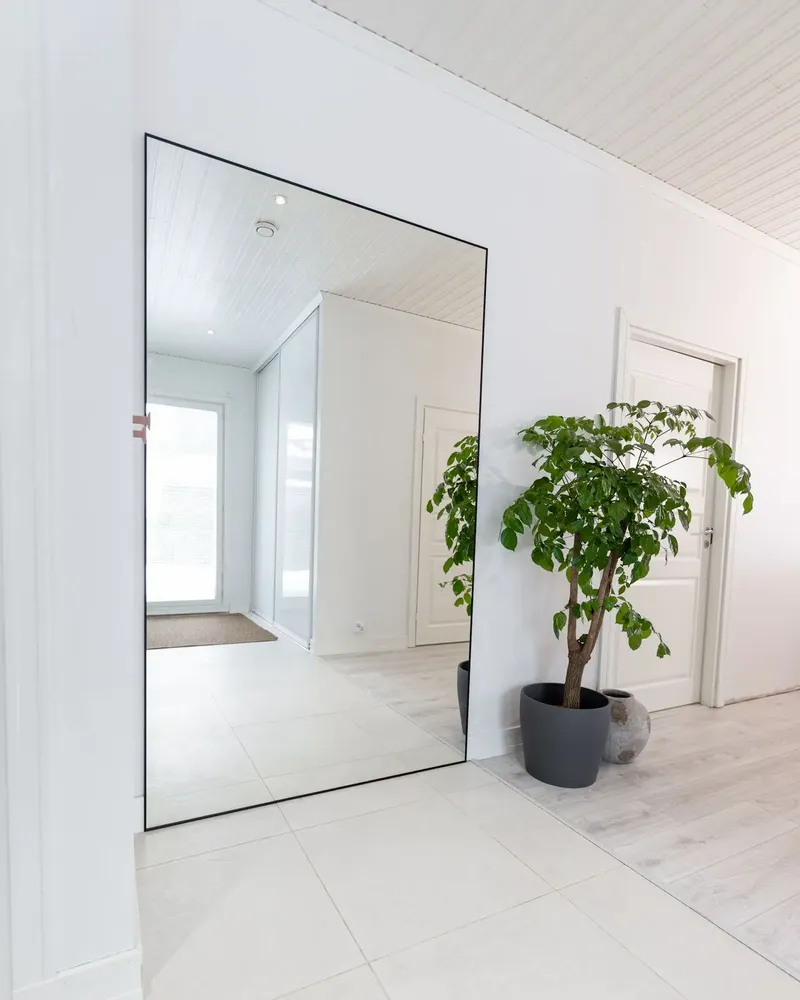 Mirrors - Extra Large Full Length Mirror With Black Frame (130x220cm) - SCANDINAVIAN GLASSFACTORY