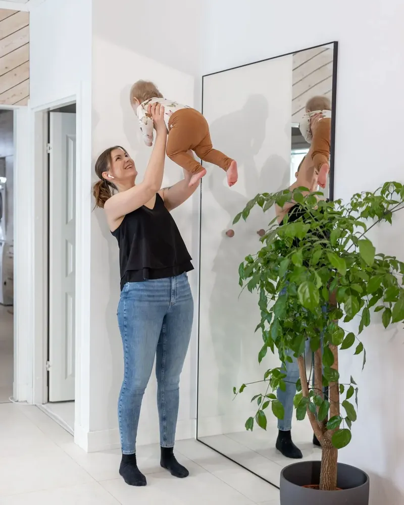 Mirrors - Extra Large Full Length Mirror With Black Frame (130x220cm) - SCANDINAVIAN GLASSFACTORY