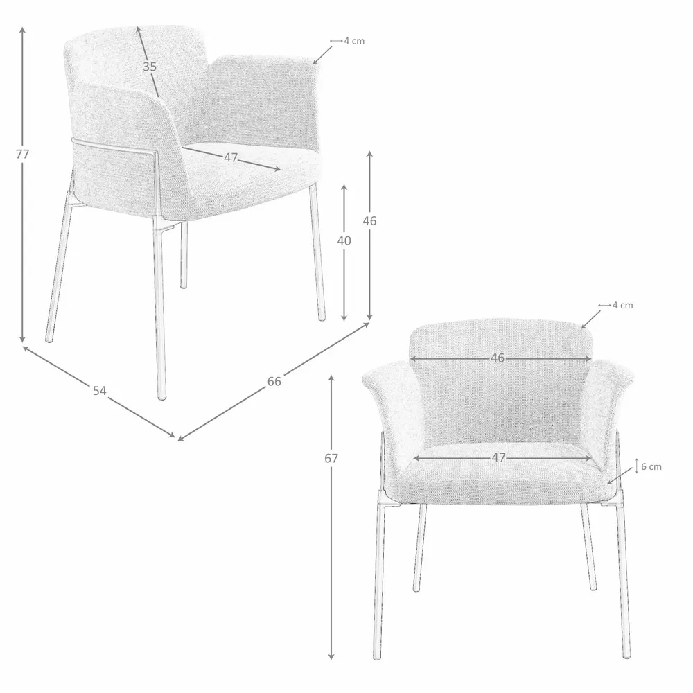 Chairs - Grey fabric chair - ANGEL CERDÁ