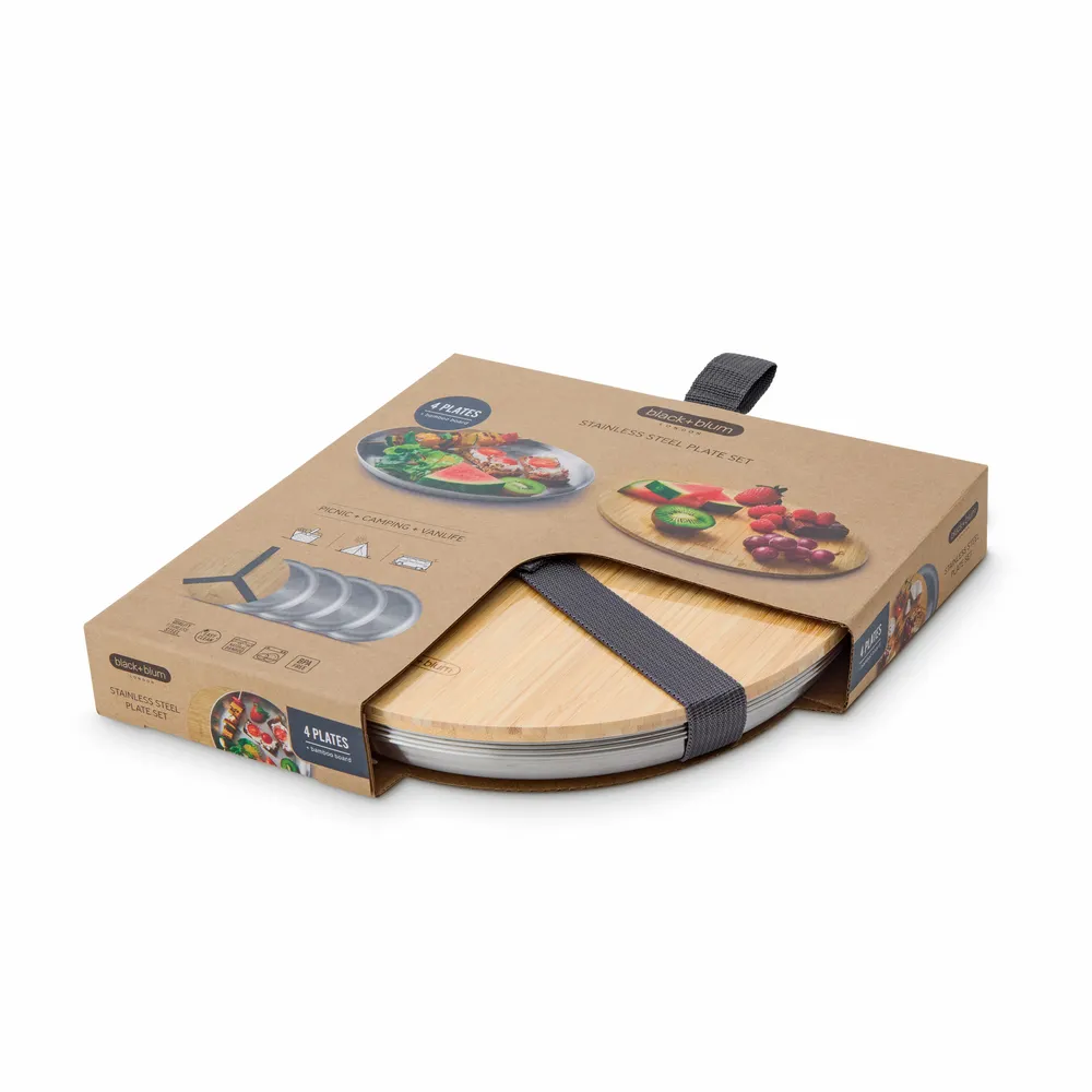 Cuisines de jardin - Ensemble d'assiette - 4 pièces - Acier Inoxydable - BLACK+BLUM EUROPE