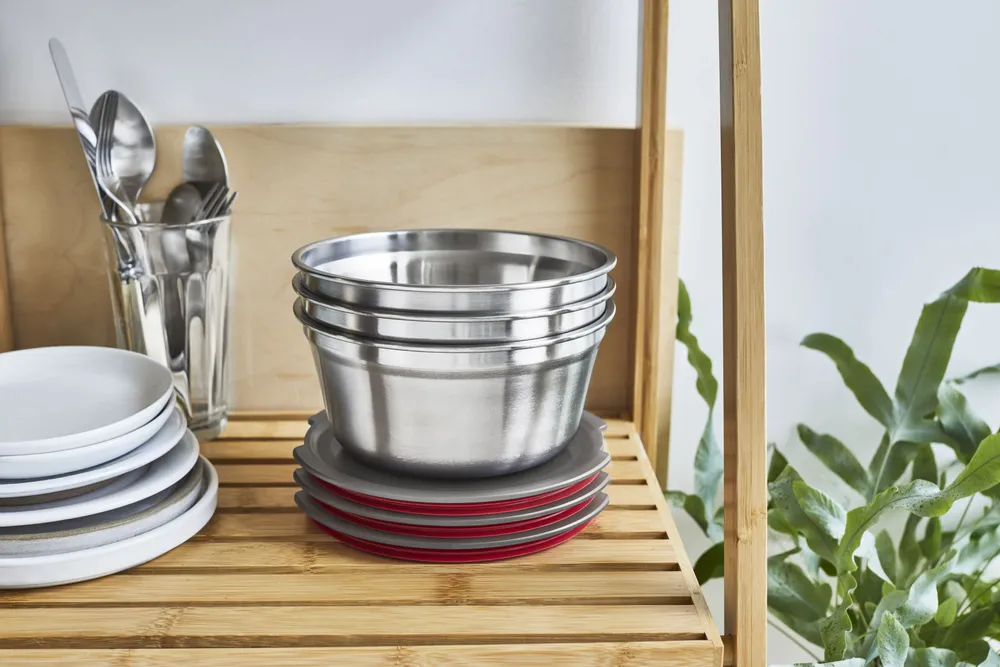 Outdoor kitchens - Multifunction Food Bowl  -Microwave safe Stainless steel round - BLACK+BLUM EUROPE