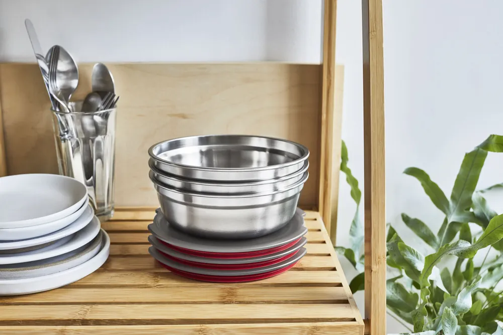 Outdoor kitchens - Multifunction Food Bowl  -Microwave safe Stainless steel round - BLACK+BLUM EUROPE