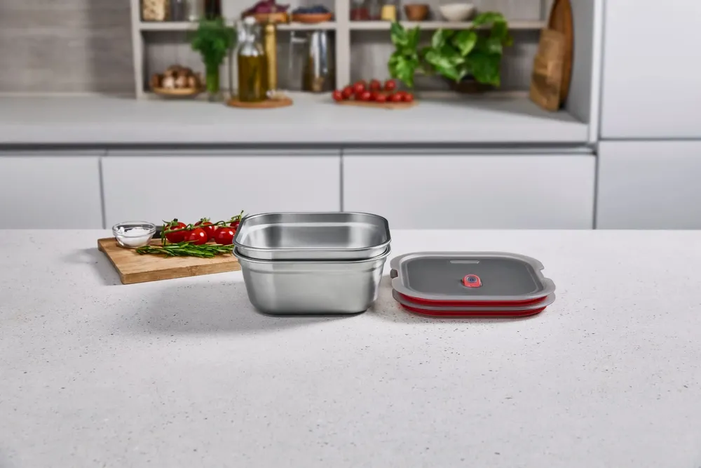 Cuisines de jardin - Boîtes alimentaires multifonctions-Passe au micro-ondes, Carrée - BLACK+BLUM EUROPE